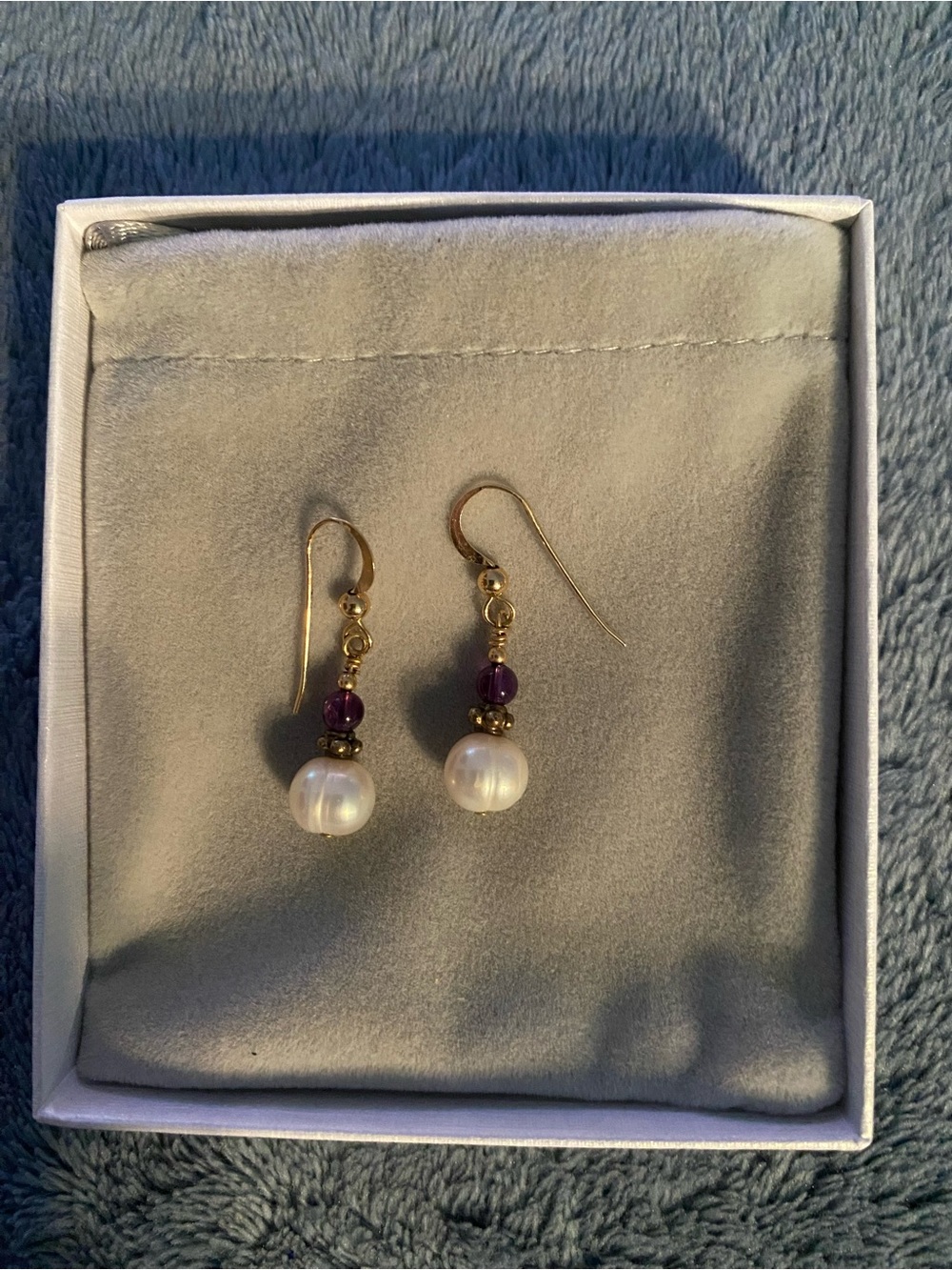 Gold and Freshwater Pearl Drop Earrings